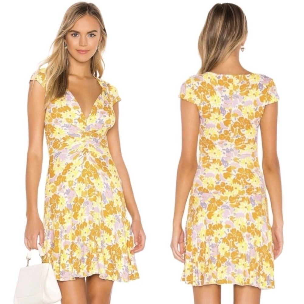 Free People Floral Print Key to Your Heart Size XS Boho Spring Romantic Dress